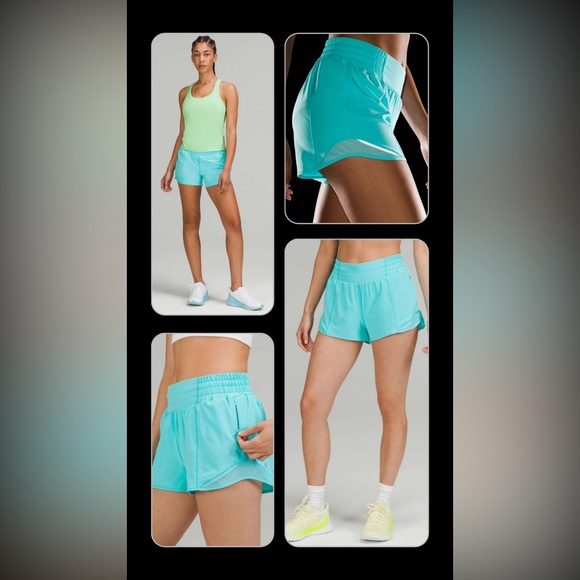 LULULEMON Hotty Hot High-Rise Lined Shorts 2.5” Electric Turquoise | 4 - Picture 1 of 12